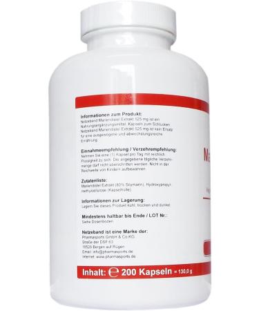 Milk Thistle Extract 525 mg - 80% Silymarin (420 mg) - 200 Vegan Capsules - No Fillers or Additives - Optimize Liver Health - Buy Online on GoSupps.com