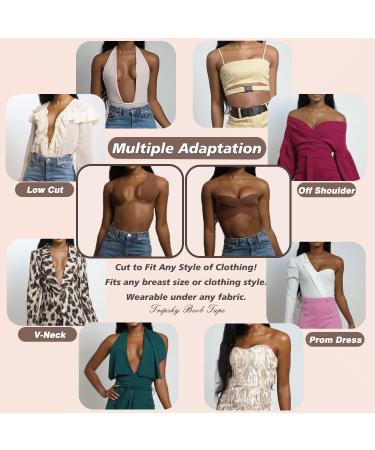 XL Breast Lift Tape for A-G(DD) Cup Brown - BoobTape for Large Breasts, Body & Athletic Support with Nipple Cover - Booby Tape Solution - Buy Online on GoSupps.com