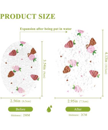 3-Pack Cleaning Kitchen Sponges Oval Cute Strawberry Kitchen Cellulose Dishwashing Wood Pulp Cotton - Buy Online on GoSupps.com