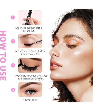 COSDAD Magnetic Eyelashes with Eyeliner - Black - 7 Piece Set - Buy Online on GoSupps.com