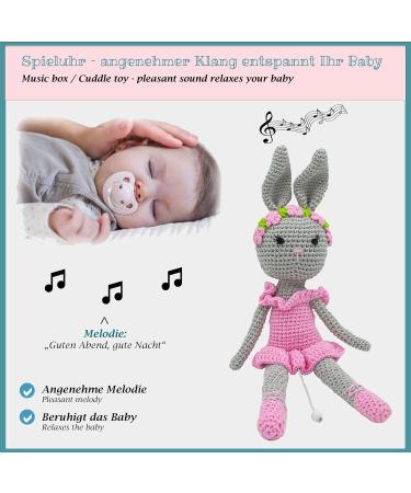 Kuller-Keks Wind-up Music Box - Rabbit Motif - Melody Good Evening Good Night - for Babies 0+ Months - Gift for Birth, Christening, Baby Shower - Buy Online on GoSupps.com