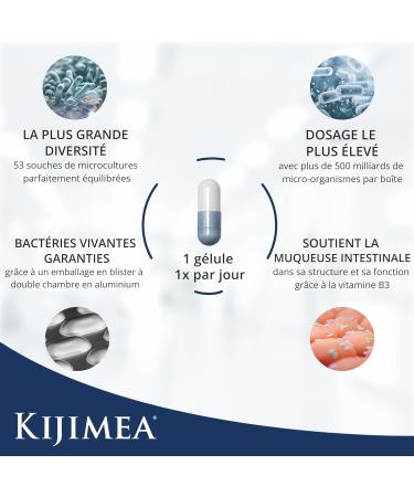 Kijimea K53 Advance G lules de bact ries intestinales haut dosage | 53 souches de microcultures s lectionn es dans la flore intestinale | avec biotine | 500 milliards d UFC par bo te 28 g lules 28 unit (Lot de 1) - Buy Online on GoSupps.com