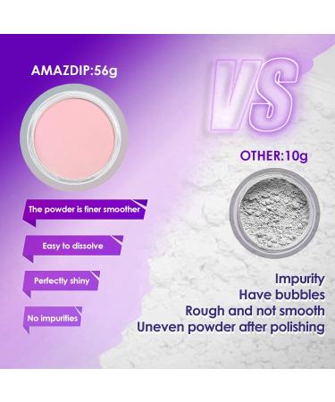 Dip Powder Clear Pink Color  2 Ounce/ 56 Gram  AMAZDIP Dipping Powder Nail System for French Nail Art Design Salon/DIY at Home 02-Crystal Pink - Buy Online on GoSupps.com