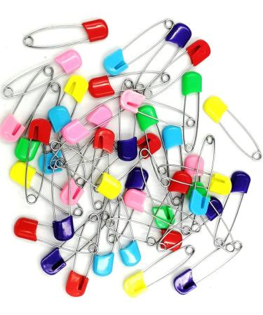 50 Safety Pins with Plastic Heads and Safe Locking Closures - Stainless Steel Diaper Pins for Cloth Diapers, Clothes, Crafts - Buy Online on GoSupps.com