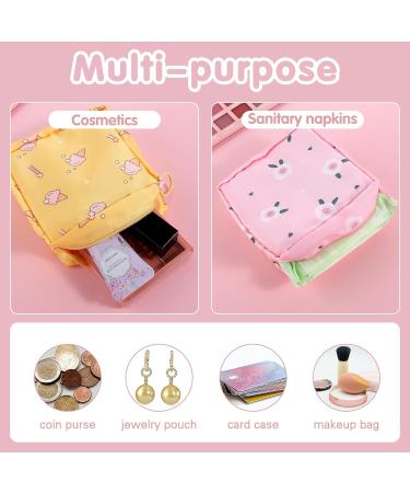 TIESOME Cute Sanitary Napkin Storage Bag for Teen Girls 2Pcs Waterproof Period Bag Lovely Menstrual Pad Bag Portable Period Pouch with Zipper Tampon Holder for Women Ladies School(B) - Buy Online on GoSupps.com