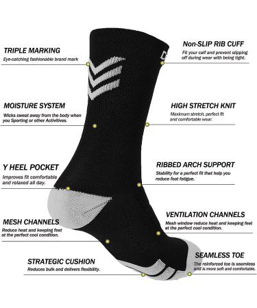 Dovava Dri-Tech Compression Crew Socks - 4 Pairs - Anti-Blister, Comfort Fit - Large-X-Large - Black - Buy Online on GoSupps.com