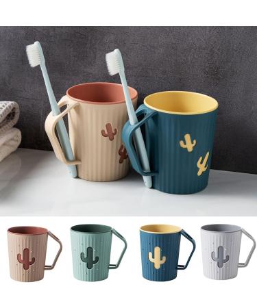 Toothbrush Travel Case & Bathroom Cup Set - Orange Plastic Mug with Handles for Home & Travel - Buy Online on GoSupps.com