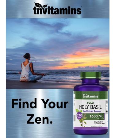 Tulsi Holy Basil Capsules 1600mg x 240 | Stress Relief & Adaptogenic Ayurvedic Herb | TNVitamins - Buy Online on GoSupps.com