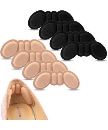 Heel Pads for Shoes That are Too Big 4 Pairs Foamed Cotton Heel Cushions for Pain Relief & Tighter Fit. OneSize NXK47-Flesh color