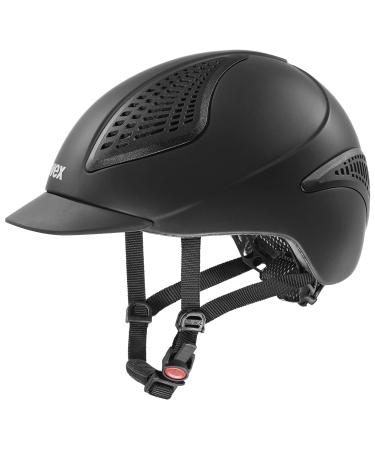 uvex exxential II Horse Riding Helmet for Women & Men - Adjustable & Excellent Ventilated Helmet black mat S-M