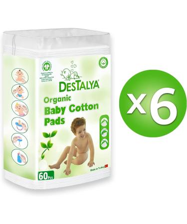 DESTALYA Organic Cotton Pads for Diaper Change & Makeup Removal - 360 Large Disposable Squares for Sensitive Skin - Soft Cleansing Wipes for Personal Care - Buy Online on GoSupps.com