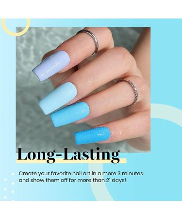 Beetles Gel Nail Polish Set- Summer Splish Splash Collection 6 Pcs Glitter Bule Nail Gel Polish Kit Soak Off UV LED Lamp Gel Nail Kit Nail Art Manicure Salon DIY at Home Gifts for Women A-Splish Splash - Buy Online on GoSupps.com