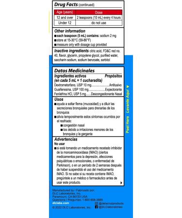 Bactimicina Cough & Cold Liquid - Expectorant and Decongestant - Ages 18 and Up - 4 Fl OZ - Buy Online on GoSupps.com
