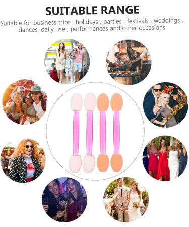 Beavorty 80pcs Sponge Makeup Stick Disposable Makeup Dual Sides Comestic Applicator Eyeshadow Brush 6x1x0.8cm Assorted Color - Buy Online on GoSupps.com