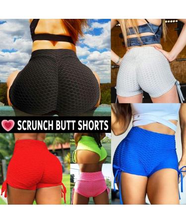 BURUNST High Waist Butt Lifting Yoga Shorts | Ruched Running Booty Shorts - Grey, Small - Buy Online on GoSupps.com