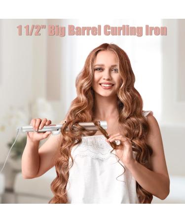1.5 Inch Large Barrel Curling Iron - Dual Voltage Ceramic Professional Wand for Long Hair - Buy Online on GoSupps.com