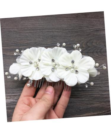 Angoily Flower Side Comb Bridal Side Combs Bride White Headgear Hair - Buy Online on GoSupps.com