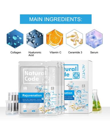 Buy Collagen Masks - 5 Sheet Moisturizing Rejuvenating Facial Masks with Hyaluronic Acid for Ultimate Hydration & Anti-Aging Care - Buy Online on GoSupps.com