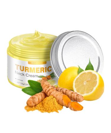 Lemon Turmeric Neck Cream, Moisturizing Lifting and Firming Neck Cream, Reduce Neck Wrinkles, Soft and Smooth Skin for Loose and Sagging Skin on Face, Neck,