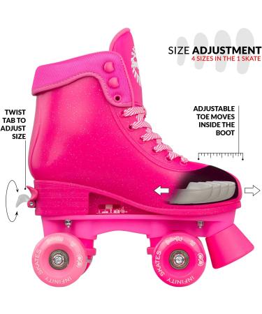 Crazy Skates Soda Pop Adjustable Roller Skates - Strawberry Slide SMALL | Fits 4 Shoe Sizes | US Mens j12-2, US Ladies j12-2, EU 31-34 - Buy Online on GoSupps.com
