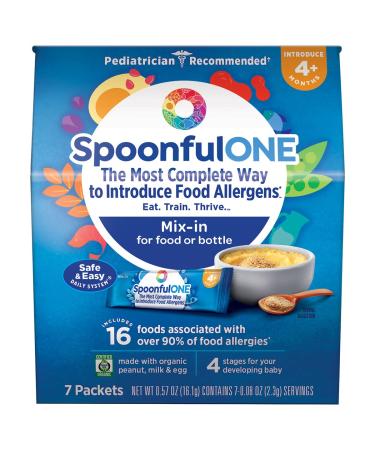 SpoonfulONE Food Allergen Introduction Mix-Ins | Smart Feeding for an Infant or Baby 4+ Months | Certified Organic (7 Packets)