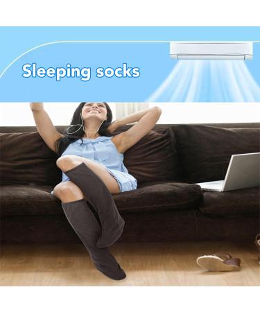 Cozy Gray Warming Sleeping Socks for Seniors - 2-Piece Elastic Soft Night Tocks for Home Hibernation - Buy Online on GoSupps.com