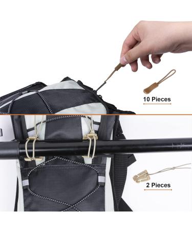 Oziral Backpack Chest Strap 2 Pack - Heavy Duty Adjustable Sternum Strap with 10 Zipper Pulls - Khaki - Buy Online on GoSupps.com