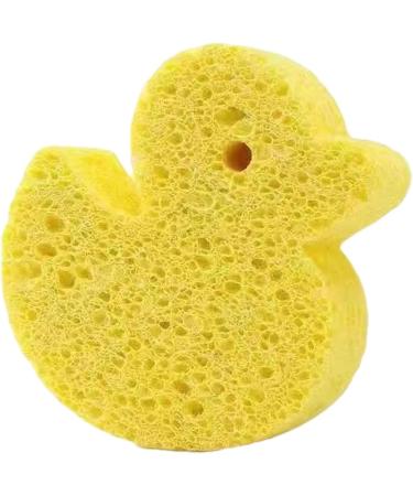 Visiblurry Bath Sponge for Kids | Soft Wood Pulp Sponge Body Wash Scrubber | Shower Sponge Dead Skin Remover Cute Shower Brush Bath Supplies for Toddler Kids Baby Yellow - Buy Online on GoSupps.com