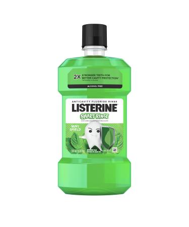 Listerine Smart Rinse Kids Fluoride Anticavity Mouthwash  Mint Shield Flavor  500 mL 16.9 Fl Oz (Pack of 1)