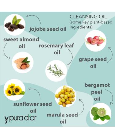 PURA D'OR 8 Oz Facial Cleansing Oil | Nourishing Botanical Blend Gentle Makeup Remover & Deep Cleanser | Vitamin Jojoba & Sunflower Oil for Healthy Glowing Skin | Paraben-Free Beauty - Buy Online on GoSupps.com