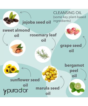 PURA D'OR Facial Cleansing Oil (8 Oz x3 24 Oz) Nourishing Botanical Blend with & Vitamin Jojoba and Sunflower Oil - Gentle Makeup Remover & Deep Cleanser For Healthy Glowing Skin - Paraben-Free - Buy Online on GoSupps.com