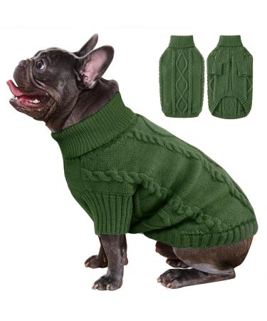 Alagirl's dog sweater Small dogs pet sweater turtleneck winter warm dog cat sweater clothing pet mantle puppy sweater chihuahua yorkie poodle teddy pomeranian armygreen m armygr n