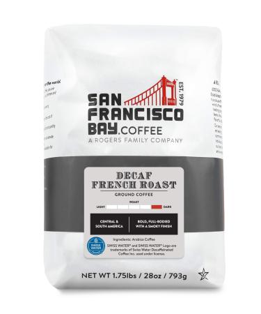 San Francisco Bay Ground Coffee - DECAF French Roast (28oz Bag), Dark Roast, Swiss Water Processed