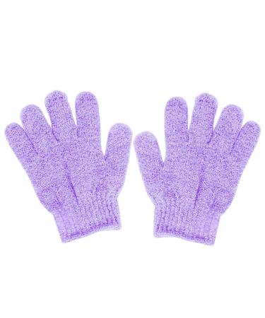 Pair Shower Gloves Body Scrub Exfoliator Exfoliating Bath Gloves Medium Purple