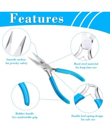 Shynek 4pcs Jewelry Pliers Set - Needle Nose, Chain Nose, Round Nose, Wire Cutters & Bent Nose Pliers - for Crafts, Wire Wrapping & Jewelry Making - Buy Online on GoSupps.com
