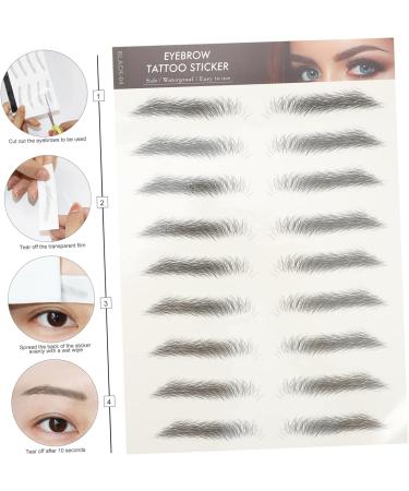 Didiseaon 12pcs Eyebrow Stickers Waterproof Stickers Tool Artificial Eyebrow Tattoos 3 Pen Make up 6.1X1X0.1CM Black - Buy Online on GoSupps.com
