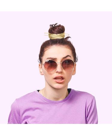 5-Piece Round Top Hair Stick Set | High Polished Alloy Bun Cage Feather Hair Clip | Wedding Hair Accessories for Women Girls (Gold Silver Black) - Buy Online on GoSupps.com
