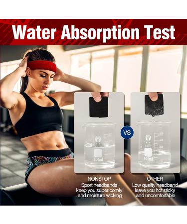 Sweatbands Headband for Men & Women - Moisture Wicking Athletic Towel for Running, Cycling, Yoga & Spa - 4 Pack - Buy Online on GoSupps.com