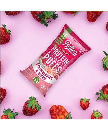 BETTER THAN GOOD Keto Protein Puffs - 16g Protein, 2 Servings of Fruits & Veggies - Paleo, Low Sugar, Low Calories - Gluten Free, Diabetic Friendly Keto Snacks 4-Pack - Strawberries & Cream 0.88 Ounce (Pack of 6) - Buy Online on GoSupps.com