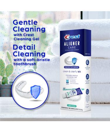 Crest Aligner Care Clean & Clarify Kit - Brush & 1.6 oz Cleansing Gel for Aligners, Retainers, Mouthguards - Buy Online on GoSupps.com