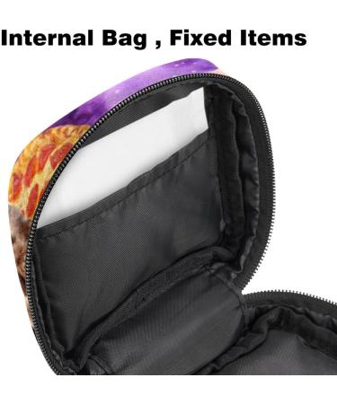 Multicolored Storage Bags for Women's Bandages - Cat Starry Sky Pizza Designs | Portable Holders for Menstrual Pads Panty Liners & Tampons - Perfect for School & Office - Buy Online on GoSupps.com