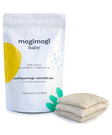 Organic Oatmeal Soothing Bath Soak for Sensitive Skin Baby & Kids All Natural & Fragrance Free - 3.3 Oz (6 uses) Made in USA - mogimogi baby 3 Count (Pack of 1)