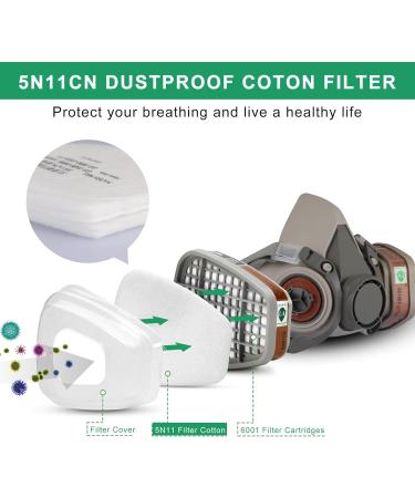 30PCS Filter Cotton for 6200 6800 7502 Gas Respirator - Dust-proof & Anti-particles (5N11) - Buy Online on GoSupps.com