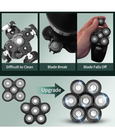 Replacement Shaver Head for Electric Head Shaver | Waterproof 7D Gray Blades for Men's Shaving - International Shipping Available - Buy Online on GoSupps.com