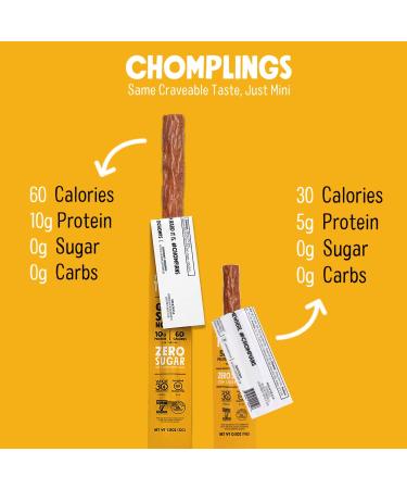 CHOMPS Mini Free Range Turkey Jerky Sticks - Keto, Paleo, Whole30 Approved - High Protein, Low Carb Snack - Gluten, Sugar, Nitrate Free - 24 Pack - Buy Online on GoSupps.com