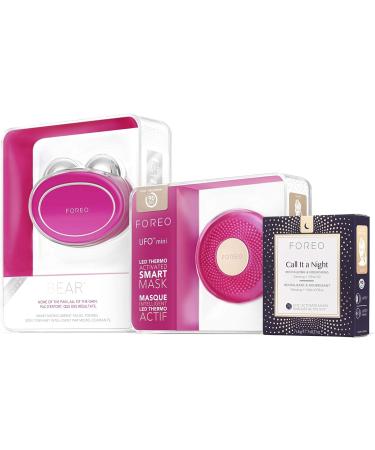 FOREO Bear App-Connected Microcurrent Facial Toning Device + UFO Mini Facial LED Light Therapy Device for All Skin Needs + UFO-Activated Nourishing and Revitalizing Facial Treatment Face Mask Toning Device + LED Therapy Device + Face Mask - Buy Online on GoSupps.com