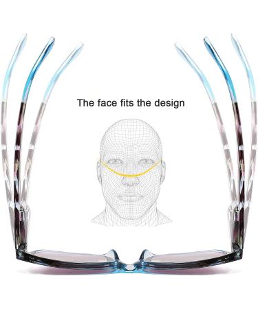 WANWAN Vintage Square Blue Reading Glasses with Spring Hinges for Women Men - 1.5x - Buy Online on GoSupps.com