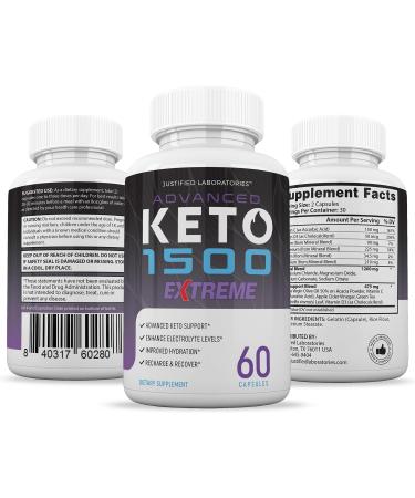 Justified Laboratories Advanced Keto 1500 Extreme - Pack of 2 - 60 Capsules - Buy Online on GoSupps.com