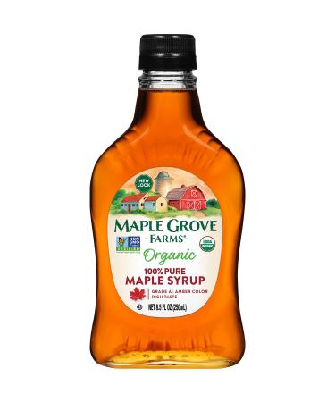 Maple Grove Farms Organic Pure Maple Syrup, Grade A Amber, 8.5 Ounce 8.5 Fl Oz (Pack of 1)