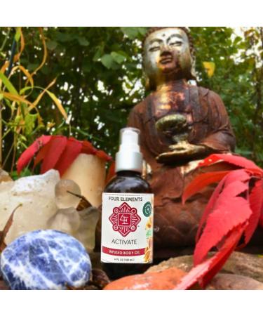 Four Elements 4E Activate Body Oil made with Certified Organic Herbal Oil to help soothe sore Muscles and Promote Relaxation 4 FL OZ - Buy Online on GoSupps.com